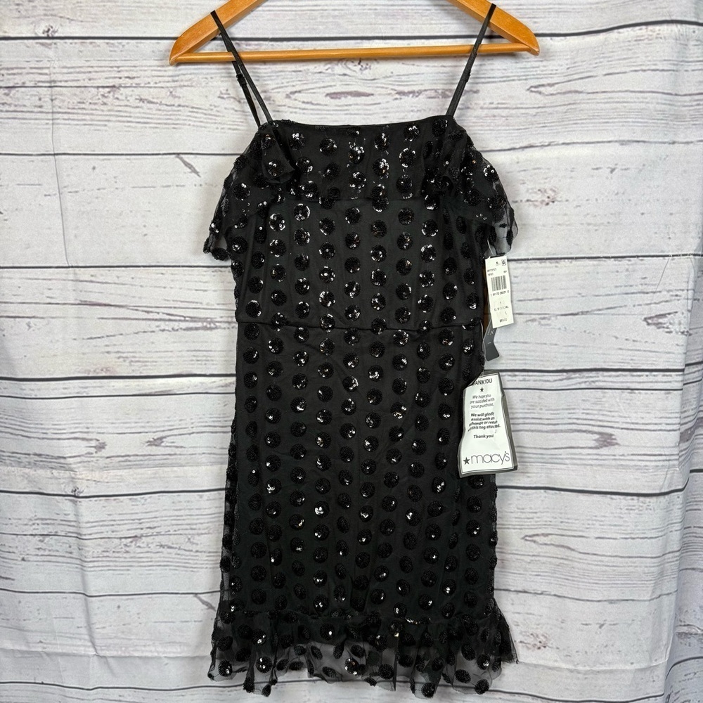 Trixxi Womens Juniors Ruffled Sequin Cocktail and Party Dress Size 3 - Picture 7 of 12